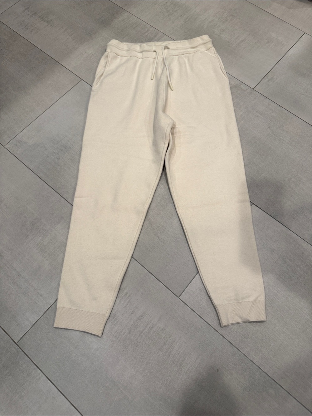 Zara size large Men's Cream Knit Jogger Pants